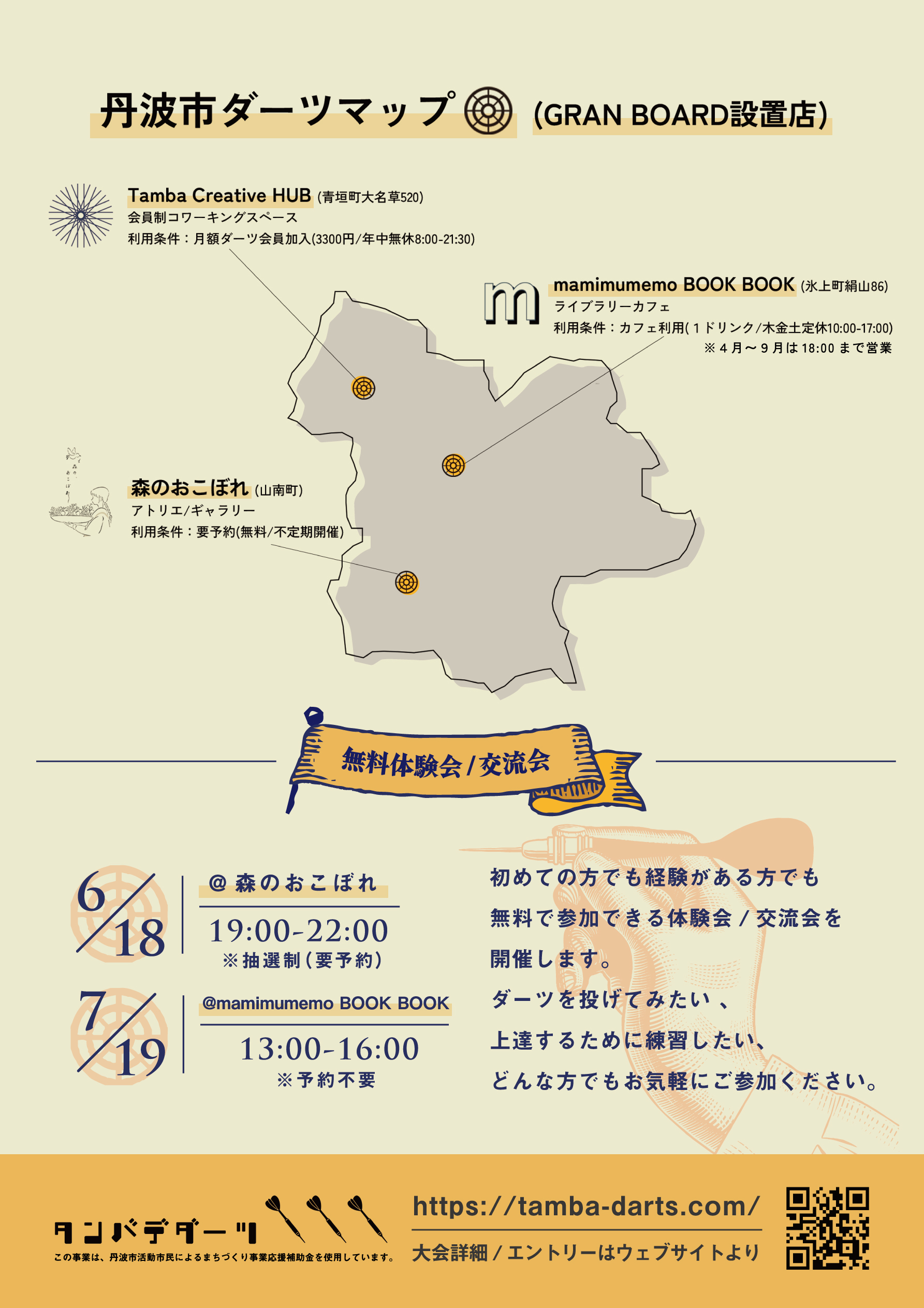 6/18(水) 7/19(土) 体験会・練習会 – 丹波ダーツ協会